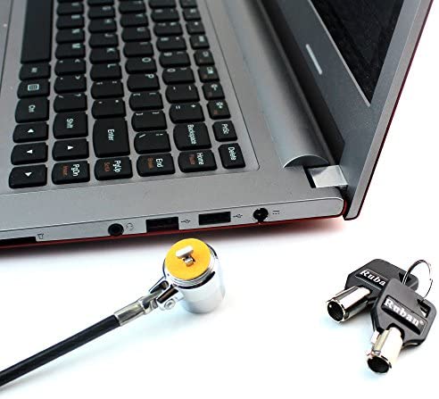 RUBAN Notebook Lock and Security Cable (PC/Laptop) Two Keys 6.2 foot (Black)