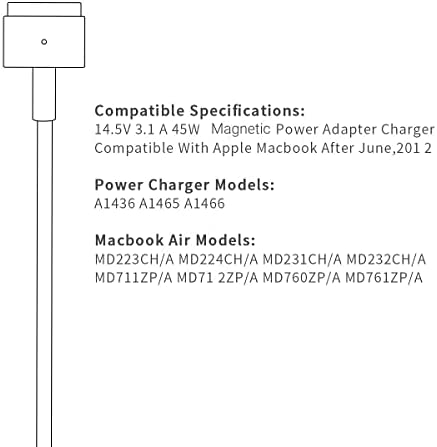 Amazon.com: Mac Book Air Charger, AC 45W Magnetic T-Tip Power Adapter Charger Compatible with MacBoo