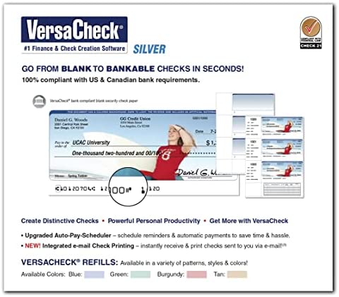Amazon.com: VersaCheck X1 Silver 2023 - Personal Check Creation Software - 1 User [PC Download] : So