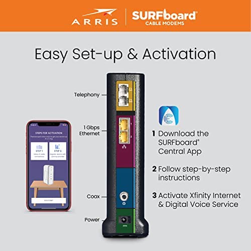 Amazon.com: ARRIS SURFboard T25 DOCSIS 3.1 Gigabit Cable Modem | Comcast Xfinity Internet & Voic