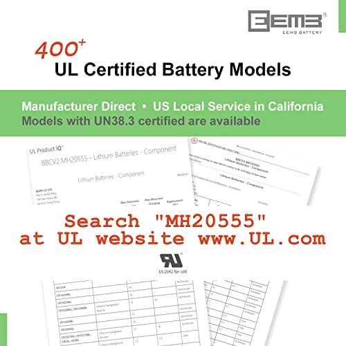 10X EEMB 3V CR2032 CMOS Battery with Wire Leads and MOLEX Wire Connector for Computer or Laptop Moth