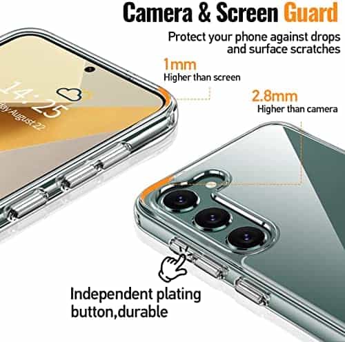 Amazon.com: Oterkin for Samsung Galaxy S23 Case Clear,[Anti-Yellowing Technology] Galaxy S23 Case wi