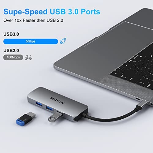 Amazon.com: USB C Adapter for MacBook Pro/Air, MOKiN USB C Hub, Mac Dongle, 7 in 1 Multiports USB C