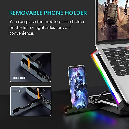 Amazon.com: TopMate C11 Laptop Cooling Pad RGB Gaming Notebook Cooler, Laptop Fan Stand Adjustable H