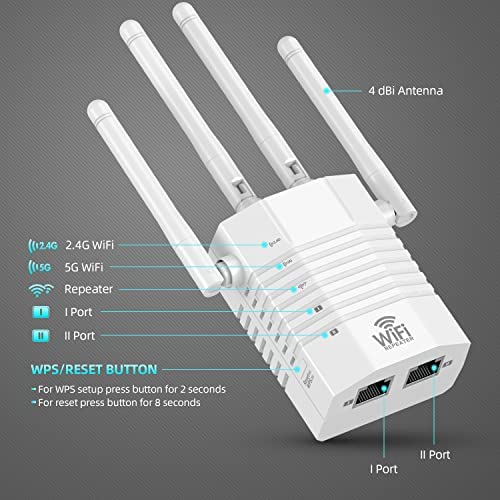 WiFi Extender 1200Mbps, WiFi Range Extender Signal Booster up to 12880sq.ft, WiFi Extenders Signal B