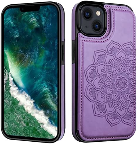 Amazon.com: MMHUO for iPhone 14 Case with Card Holder, Flower Magnetic Back Flip Case for iPhone 14