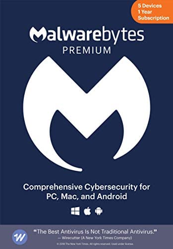 Amazon.com: Malwarebytes Premium | 1 Year, 5 Device | PC, Mac, Android [Online Code] : Everything El