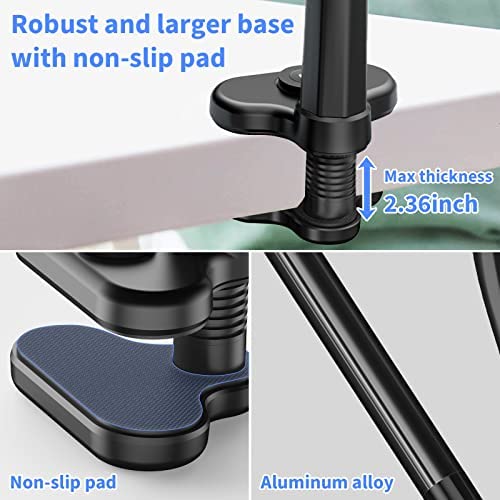 4.6"-11" Phone & Tablet Bed Holder with wireless remote,gooseneck Cellphone Stand Long arm,Flexi