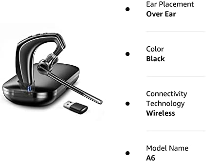 Amazon.com: EKVANBEL Bluetooth Headset V5.1, Wireless Headset for Computer with 500mAh Charging Case