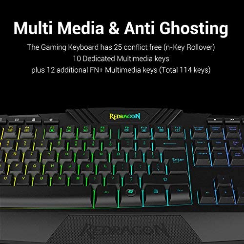 Amazon.com: Redragon S101 Wired Gaming Keyboard and Mouse Combo RGB Backlit Gaming Keyboard with Mul