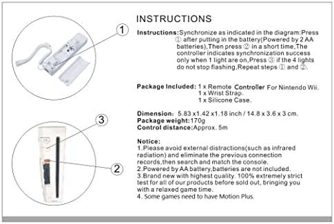 Lyyes Remote Controller for Wii, Wii Remote and Nunchuck Controllers with Silicon Case and Strap for