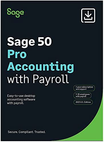 Amazon.com: Sage 50 Pro Accounting 2023 U.S. with Payroll 1-Year Subscription Small Business Account