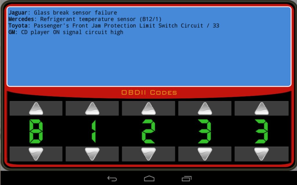 OBDII Trouble Codes