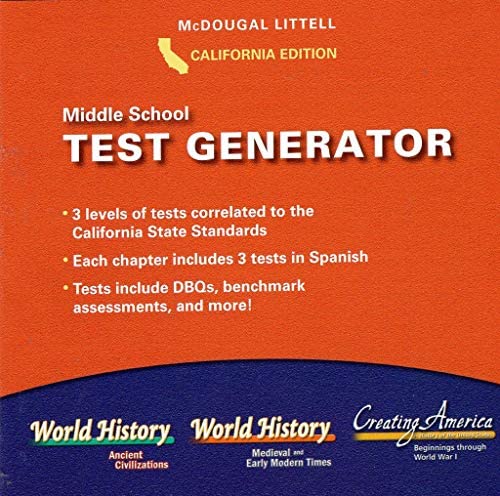 Amazon.com: California Middle School Test Generator, Grade's 6-8