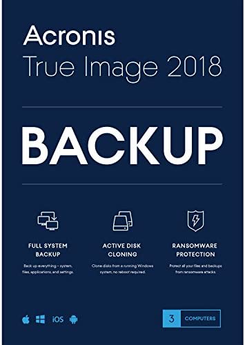 Amazon.com: Acronis True Image 2018-3 Computer Backup Software : Everything Else