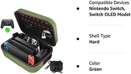 COOWPS Carrying Storage Case for Nintendo Switch/Switch OLED Model, Portable Full Protection Hard Sh