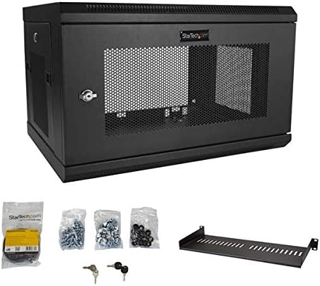 StarTech.com 2 Post 6U 19" Wall Mount Network Cabinet - 15" Deep Locking IT Switch Depth Enclosure -