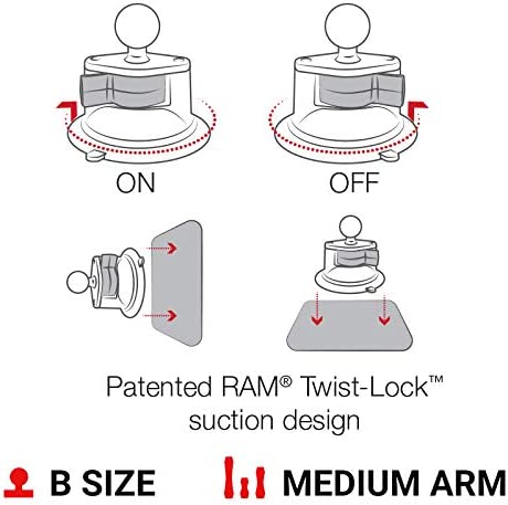 Amazon.com: RAM Mounts X-Grip Phone Mount with RAM Twist-Lock Suction Cup RAM-B-166-UN7U with Medium