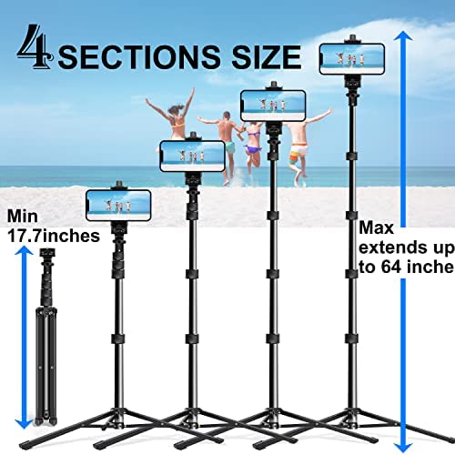 Amazon.com: 64 Inch Phone Tripod, Selfie Stick Tripod with Wireless Remote, Phone Tripod Stand Group