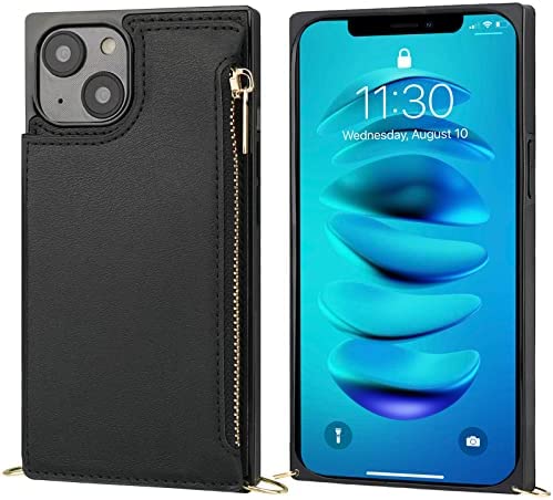 Bocasal Crossbody Wallet Case for iPhone 14 with RFID Blocking Card Slot Holder, Magnetic Flip Folio