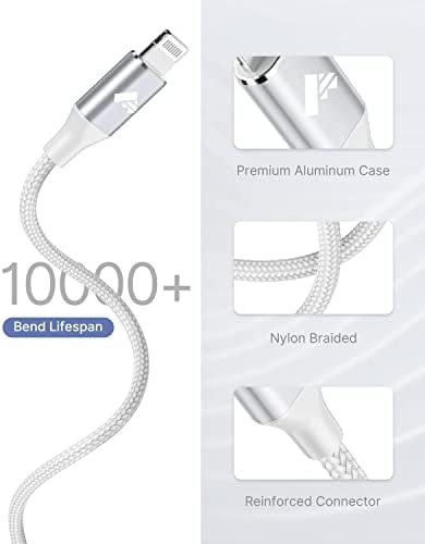 USB C to Lightning Cable 3ft 2Pack, Power Delivery USB C iPhone Cables MFi Certified Braided Type C