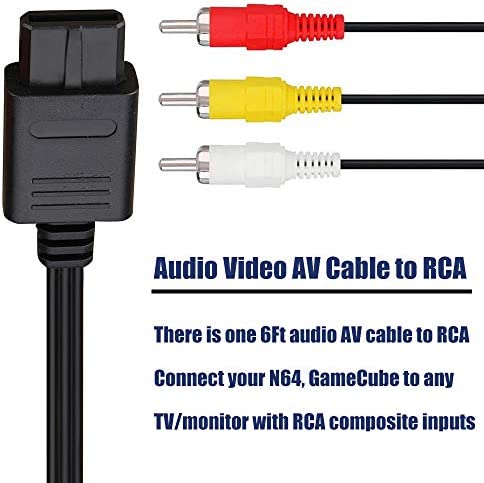 Amazon.com: AV Cable Composite Video Cord Compatible with Nintendo 64/N64/GameCube/Super Nintendo SN