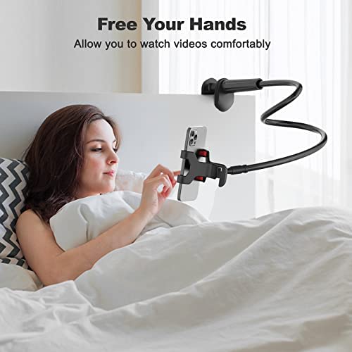 Gooseneck Cell Phone Holder, Universal 360 Flexible Phone Stand Lazy Bracket Mount Long Arms Clamp f
