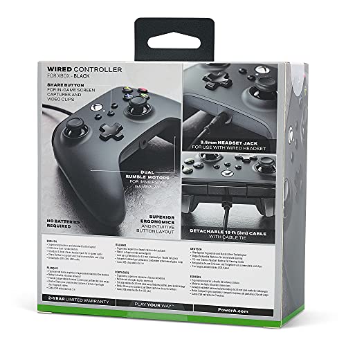 Amazon.com: PowerA Wired Controller for Xbox Series X|S - Black, gamepad, video game controller, gam