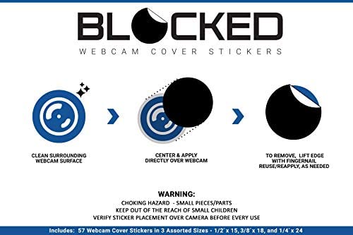 Amazon.com: BLOCKED Webcam/Camera Vinyl Covers | Low-Tack Restickable Webcam Sticker | Multiple Size