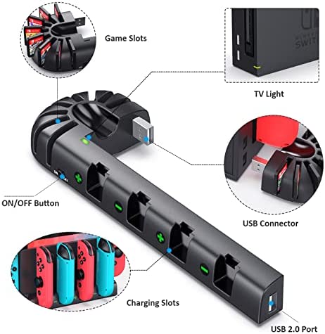 Amazon.com: Switch Controller Charging Dock Station Compatible with Nintendo Switch & OLED Model