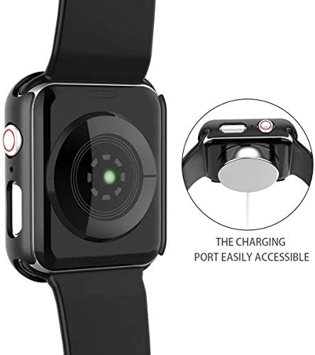 Misxi 2 Pack Hard PC Case with Tempered Glass Screen Protector Compatible with Apple Watch Series 6
