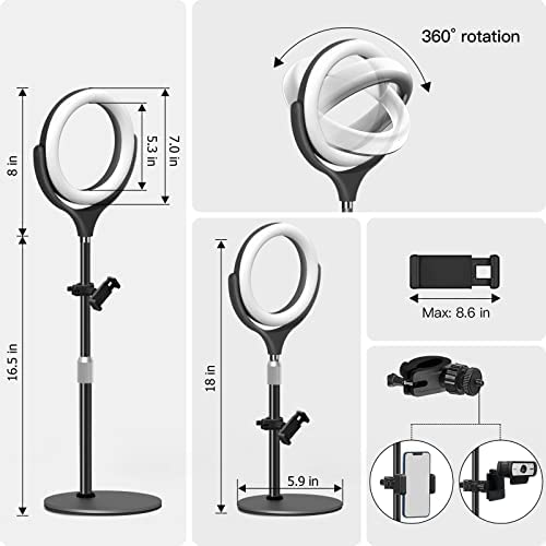 Ring Light Computer for Video Conferencing Zoom Meeting, Desk Ring Light for Laptop, Desktop Lightin