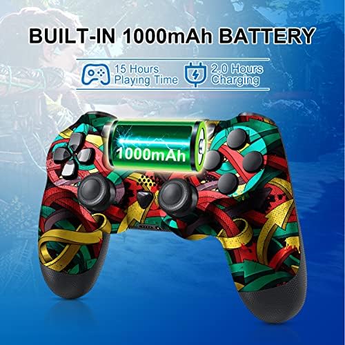 PS4 Controller Wireless, with USB Cable/1000mAh Battery/Dual Vibration/6-Axis Motion Control/3.5mm A