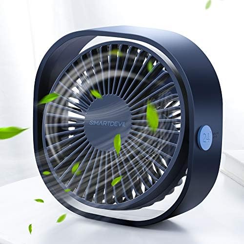 SmartDevil Small Personal USB Desk Fan,3 Speeds Portable Desktop Table Cooling Fan Powered by USB,St