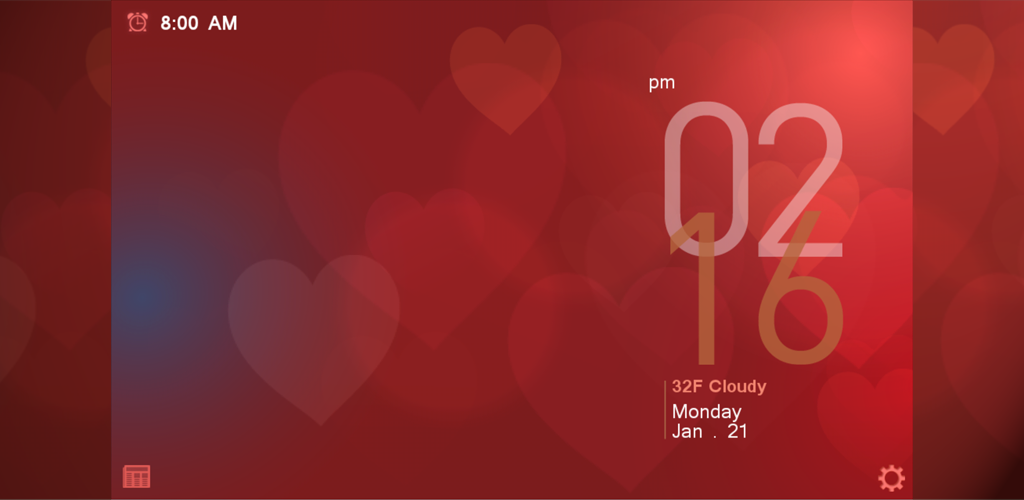 Valentine's Day Clock - Beautiful Animations, Alarm, Weather, News, & Flashlight