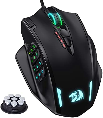 Redragon M908 Impact RGB LED MMO Mouse with Side Buttons Optical Wired Gaming Mouse with 12,400DPI,