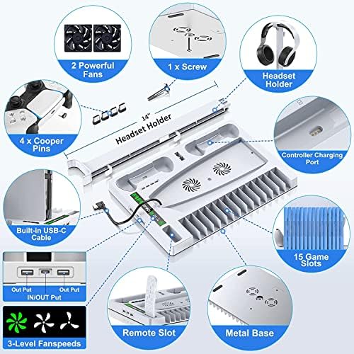 Amazon.com: PS5 Cooling Stand with Controller Charger, Cooling Station with 3-Level Speeds Cooling F