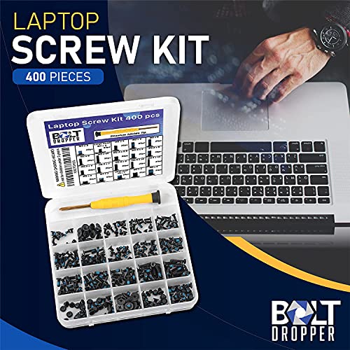 Amazon.com: BOLT DROPPER 400pcs Laptop Screws w/Blue Nylok (20 Sizes) Titanium Nitride Screw Driver,