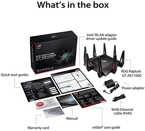 ASUS ROG Rapture WiFi 6 Gaming Router (GT-AX11000) - Tri-Band 10 Gigabit Wireless Router, 1.8GHz Qua