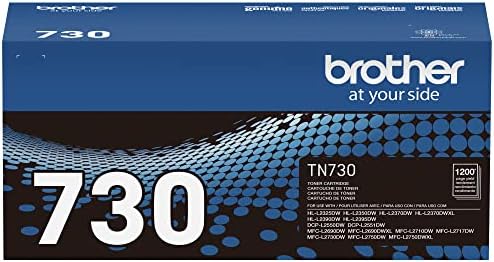 Brother Genuine Standard Yield Toner Cartridge, TN730, Replacement Black Toner, Page Yield Up To 1,2
