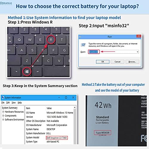 WDX0R Laptop Battery for dell Inspiron 15 7579 7569 5578 5565 5567 5568 5570 5775 5579 7560 7570 13