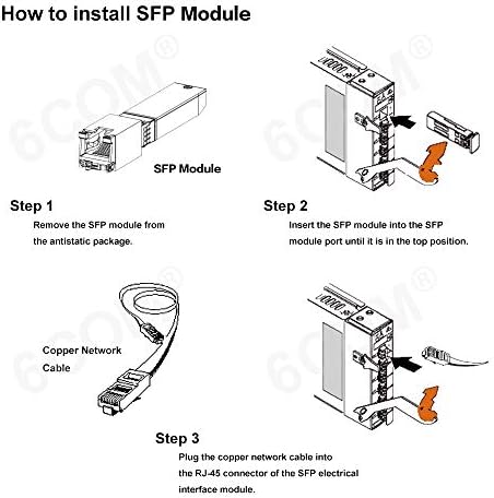 6COM 10GBase-T SFP+ Transceiver, 10G T RJ45 Copper Module, CAT.6a, up to 30 Meters, for Cisco SFP-10