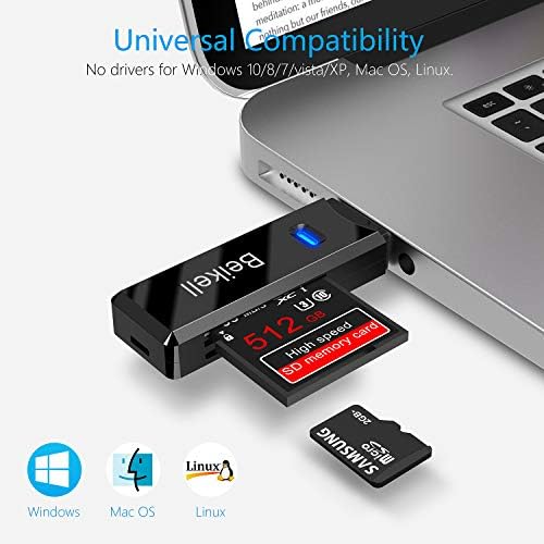 Amazon.com: Beikell SD Card Reader, High-Speed USB 3.0 Card Reader Memory Card Adapter-Supports SD/M