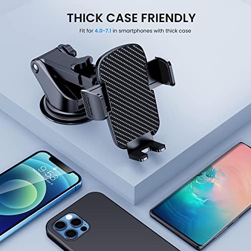 Phone Holder for Car [Military-Grade Suction] Phone Stand for Car Phone Holder Mount [Super Stable]