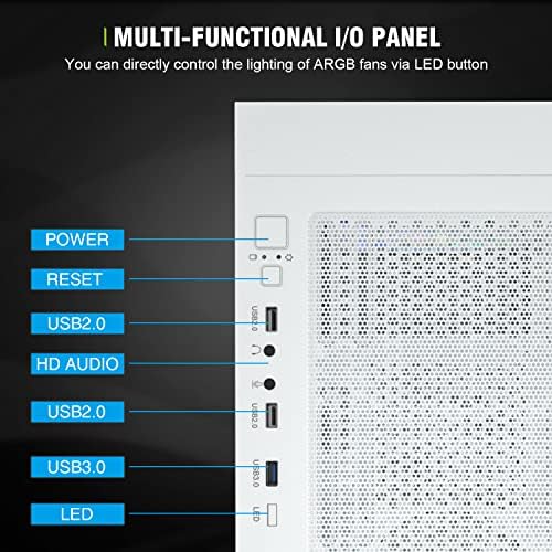 Vetroo AL600 Mid-Tower ATX PC Case, Top 360mm Radiator Support, 3x120mm ARGB Fans, 3x120mm Regular F