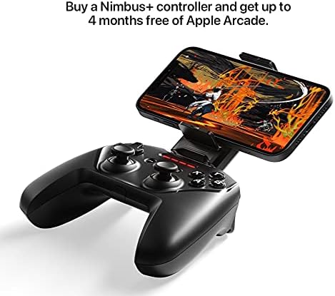 SteelSeries Nimbus+ Bluetooth Mobile Gaming Controller with iPhone Mount + Up to 4 Free Months of Ap