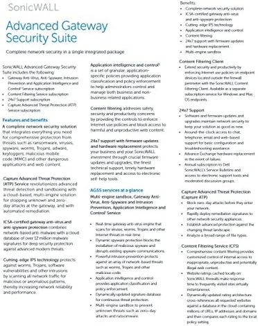 Amazon.com: SonicWall TZ500 3YR Adv Gtwy Security Suite 01-SSC-1452