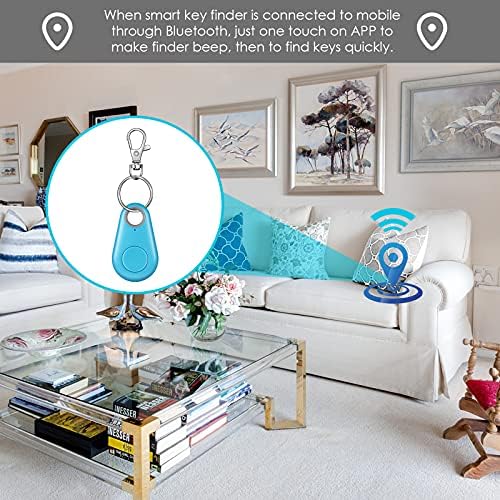 Frienda 5 Pieces Key Finder Item Locator with 5 Pieces GPS Keychains Bluetooth Tracker Tag Anti Lost