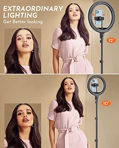Amazon.com: Kaiess 12'' Selfie Ring Light with 63'' Tripod Stand and 2 Phone Holders, for Live Strea