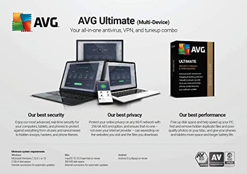 Amazon.com: AVG Ultimate 2023 | Antivirus+Cleaner+VPN | 10 Devices, 2 Years [PC/Mac/Mobile] [Digital